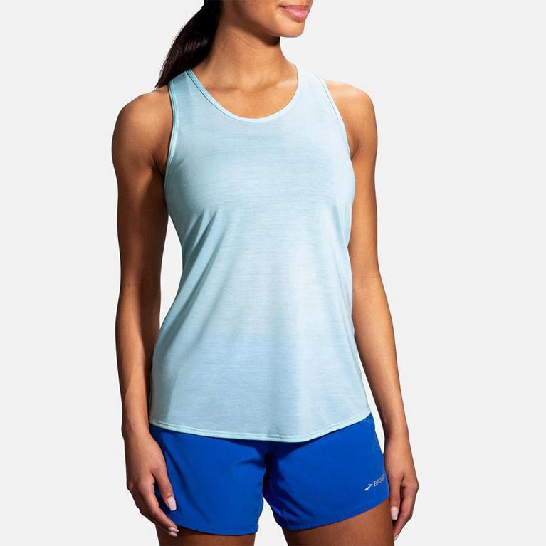 Brooks DISTANCE Running Tank Top Womens Canada - Blue (UTM610859)